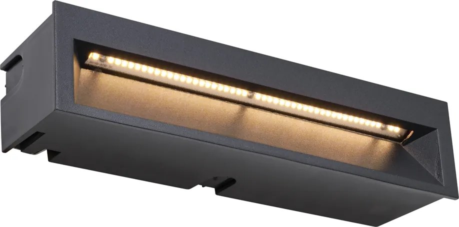 Комплект от 6 модерни вградени стенни лампи черни 28 см вкл. LED IP65 - Mert