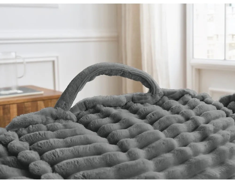 Тъмносив пуф от рипсено кадифе Socrate – Bobochic Paris