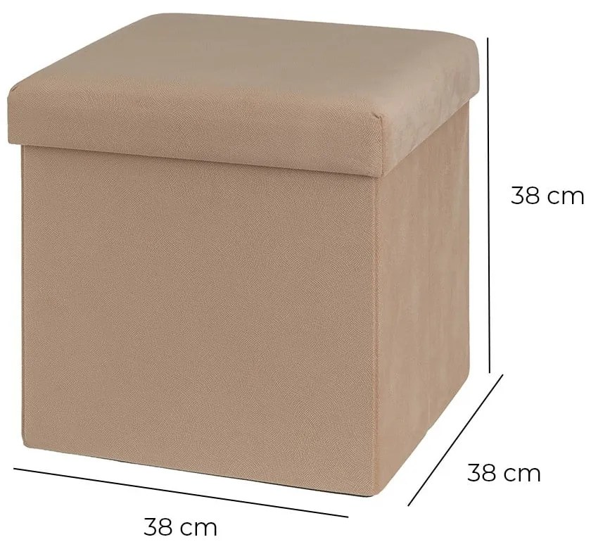 Светлокафява кадифена табуретка Estela – Casa Selección