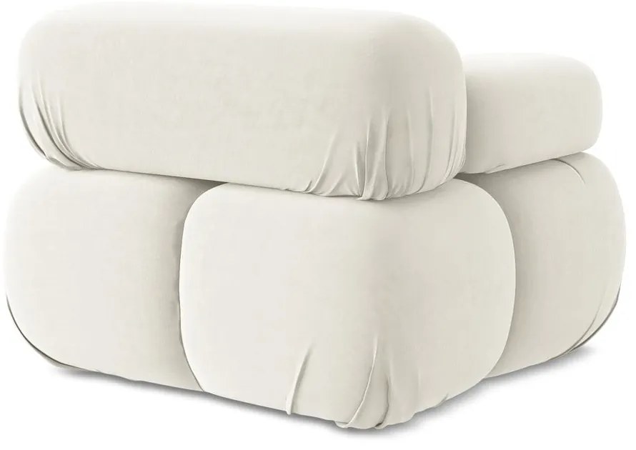 Бял кадифен модул за диван (ляв ъгъл) Lokua – Makamii