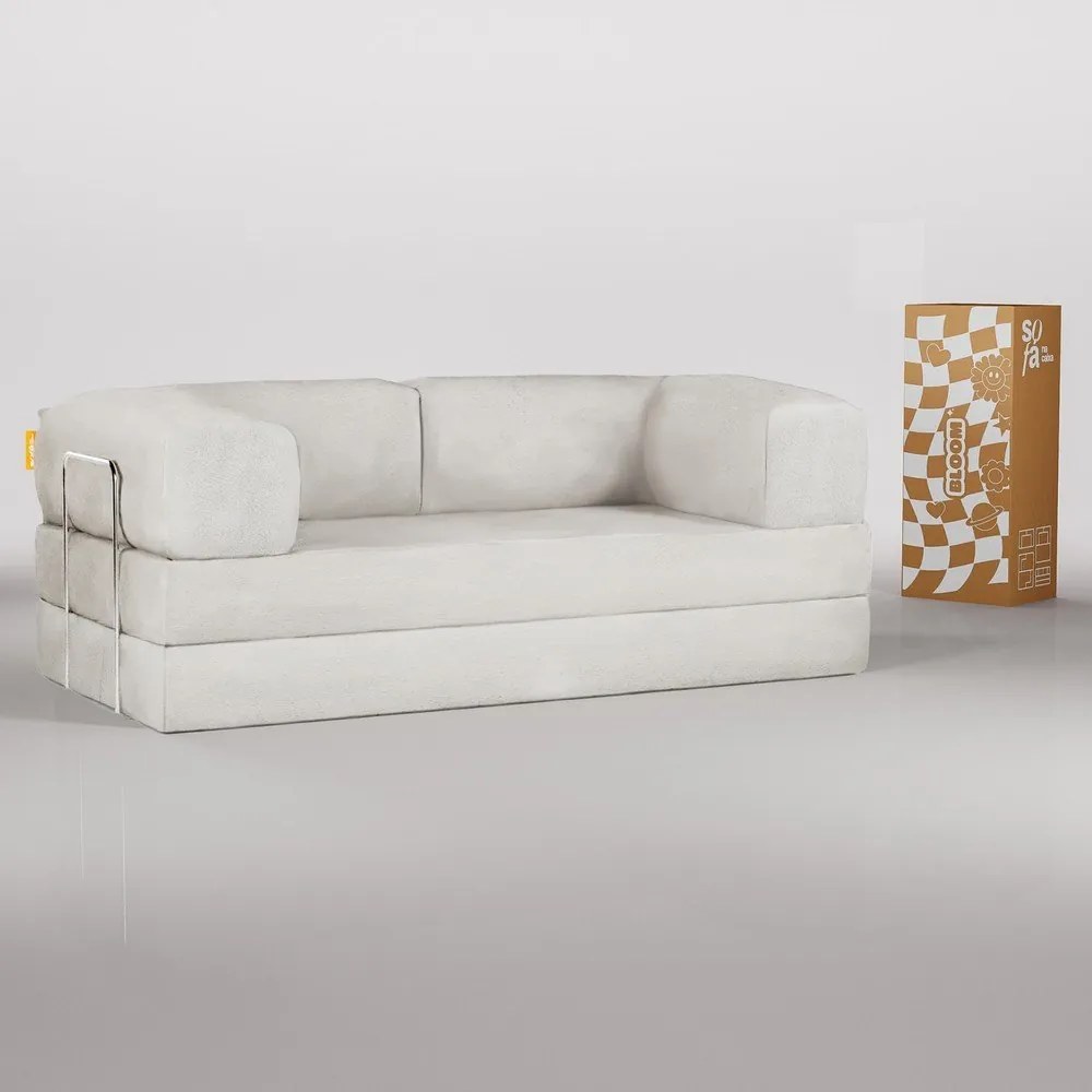 Бежов сгъваем диван от прежда с примки от букле 180 cm Bloom – TemaHome