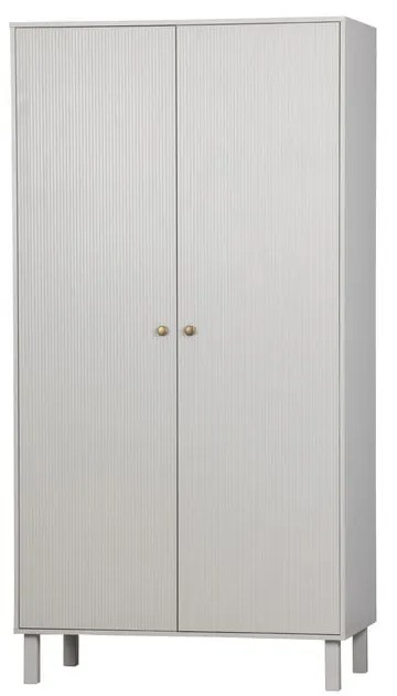Светлосив гардероб от борова дървесина 100x195 cm Madu - WOOOD