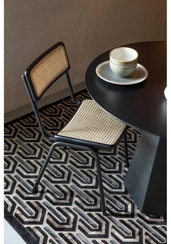 Черни ратанови столове за хранене в комплект от 2 Jort - Zuiver