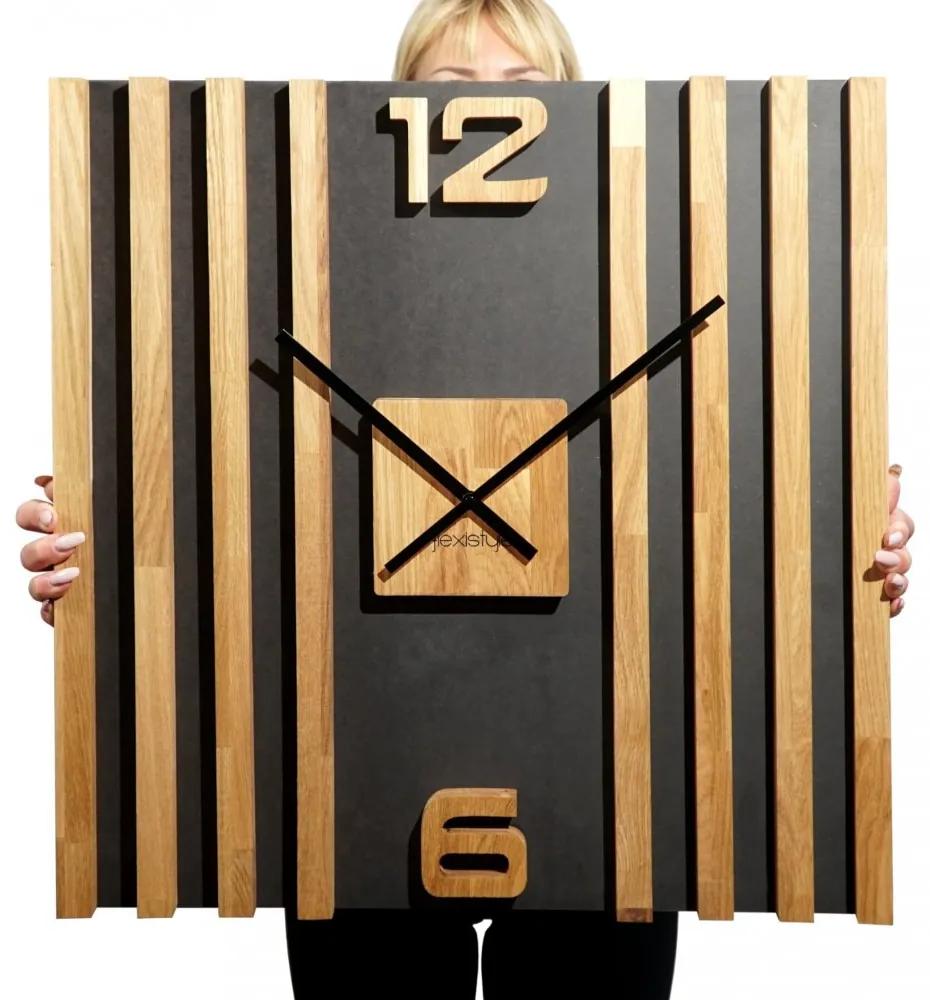 Дървен стенен часовник с ламели 60 см