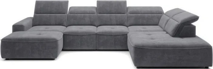 Ъглов диван Cenedra Plus-сив-десен