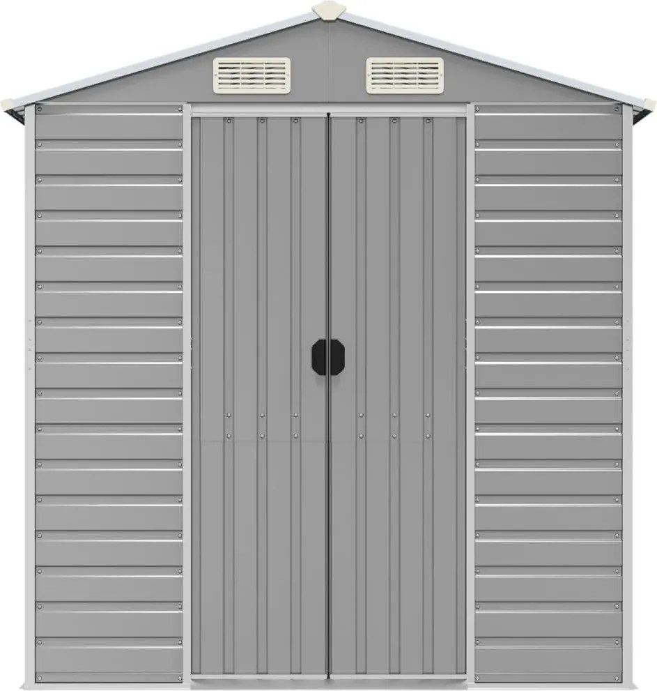 Градинска барака светлосива 191x300x198 см поцинкована стомана