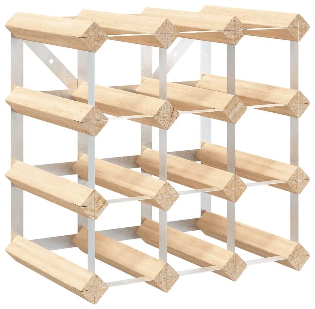 282468 vidaXL Стойка за вино за 12 бутилки, масивна борова дървесина