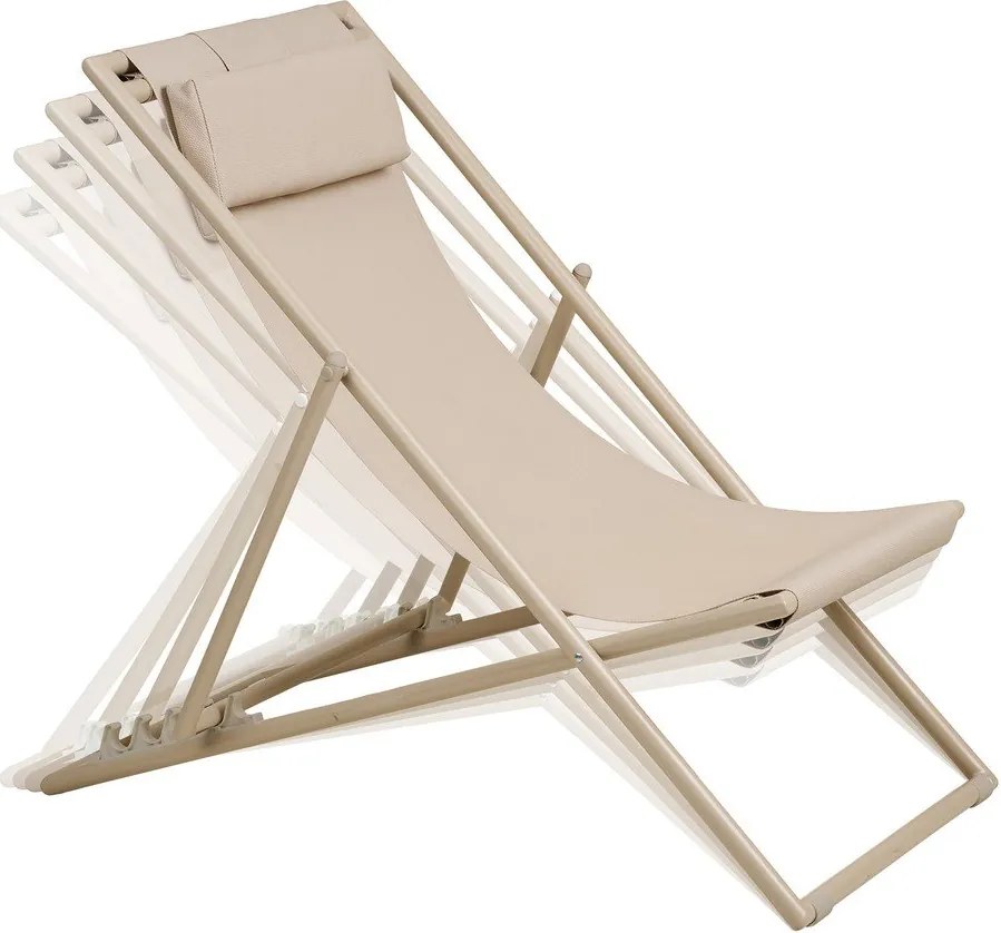 Бежов градински шезлонг метален Curtis – House Nordic