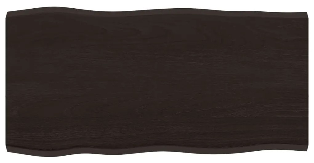 364004 vidaXL Плот за маса тъмнокафяв 80x40x2 см обработен масивен дъб