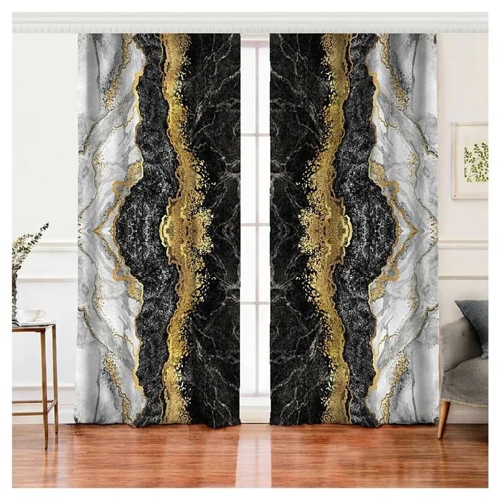 Завеси в черно и златно в комплект от 2 броя 140x260 cm - Mila Home