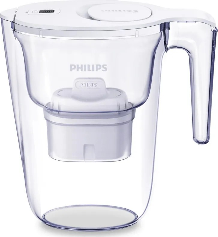 Филтрираща кана за вода Philips AWP2933WHT/58, 2.6 л, Дигитален таймер, Micro X-Clean, Бял