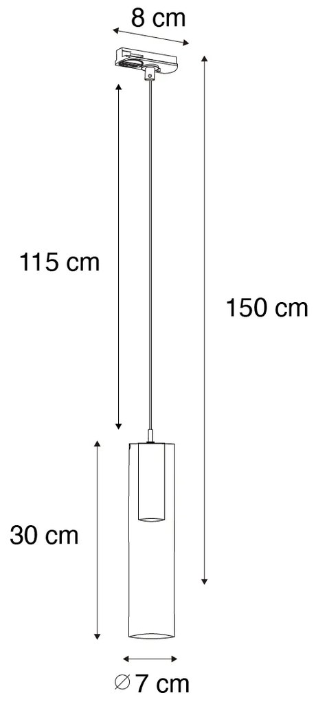 Модерен висящ аплик тъмно бронз за релсова система 1-фазен - Iconic Lloyd