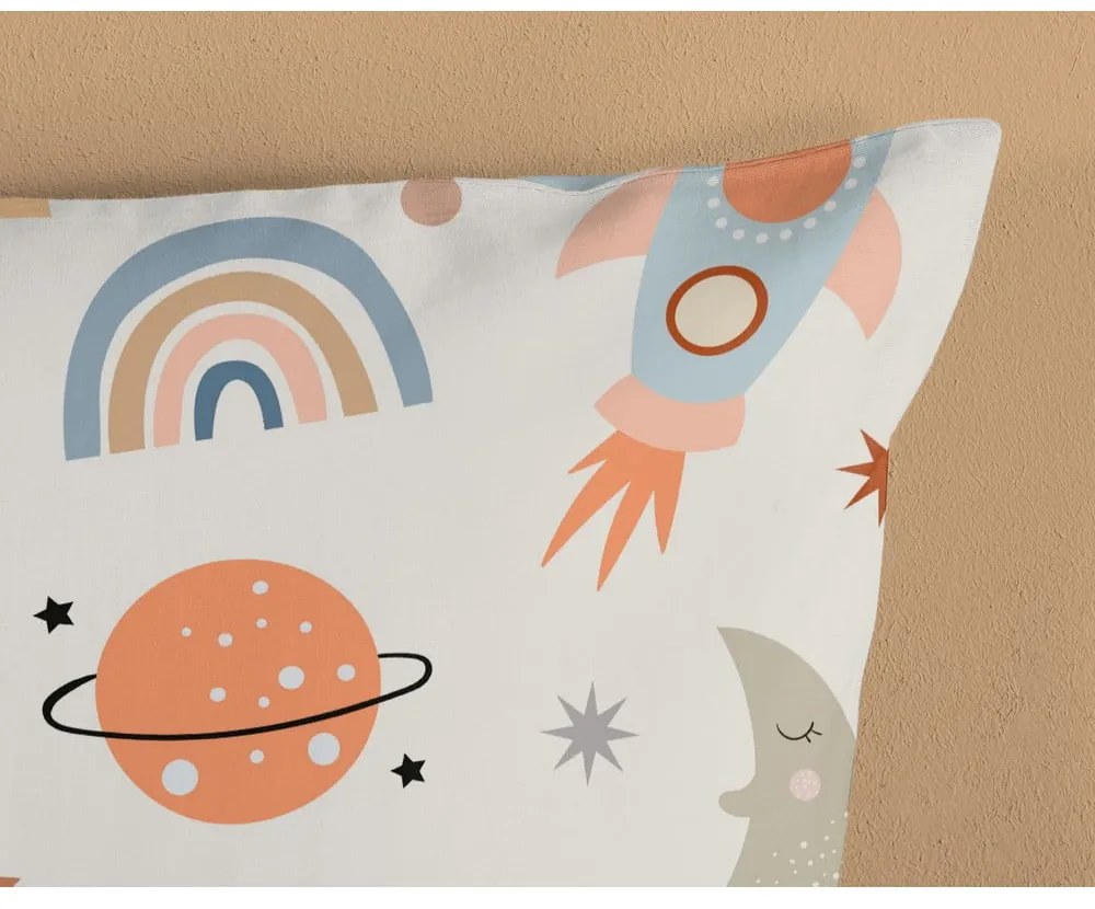 Синьо -бежово единично памучно детско спално бельо 140x200 cm Eclips – Good Morning