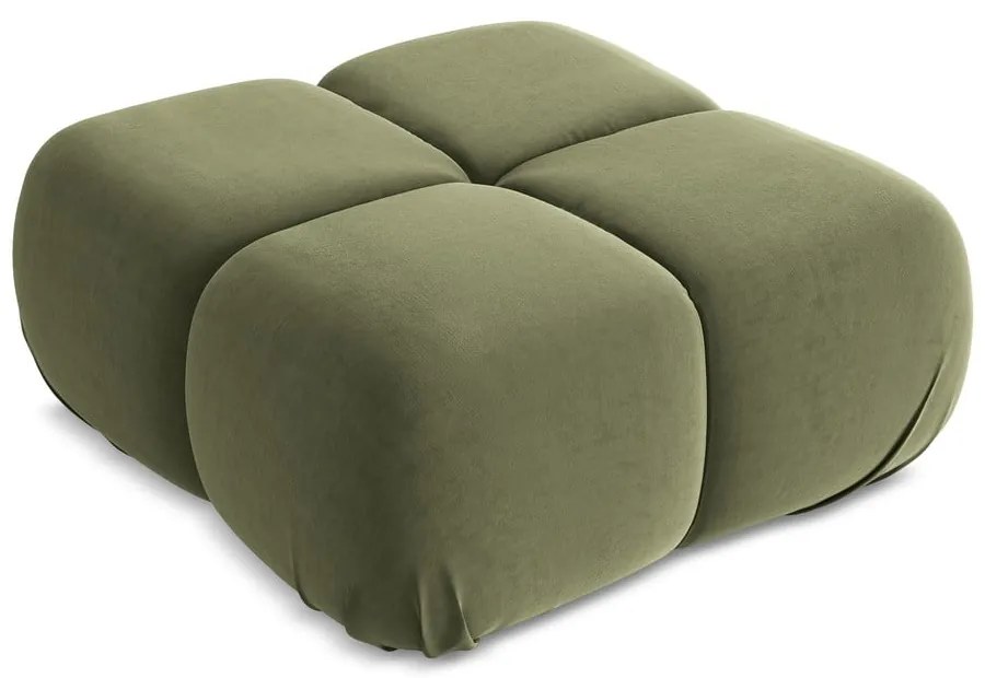 Светлозелена кадифена модулна табуретка Lokua – Makamii