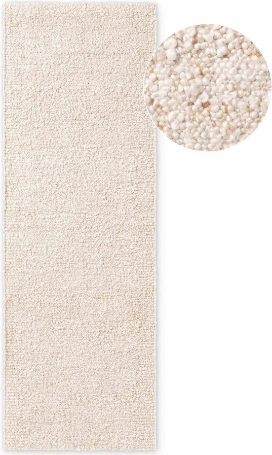 Кремава ръчно изработена пътека от букле 80x200 cm Notting Hill Portobello – Ted Baker