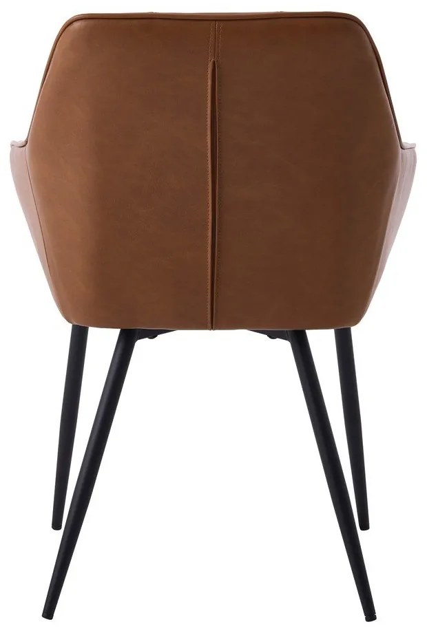 Кафяви тапицирани трапезни столове в комплект с подлакътници 2 бр. Nolan Square – Unique Furniture