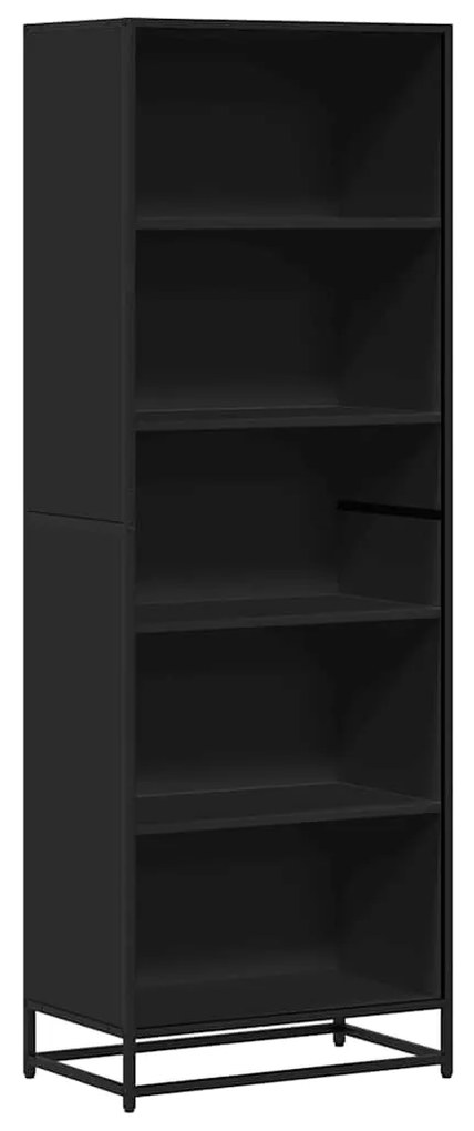 3300850 vidaXL Библиотека, черна, 60x35x170,5 см, инженерно дърво
