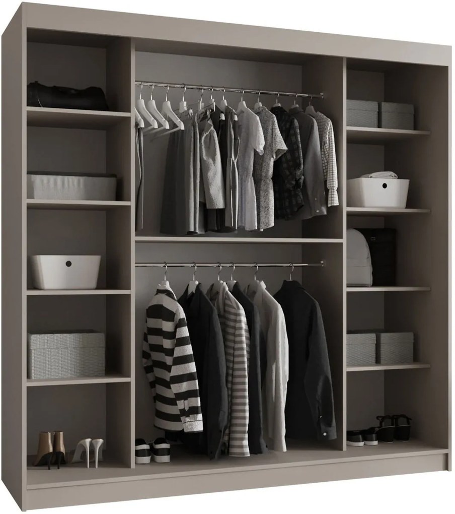 Гардероб Бахрайн 200 плъзгащ-Черен-Дължина: 200см