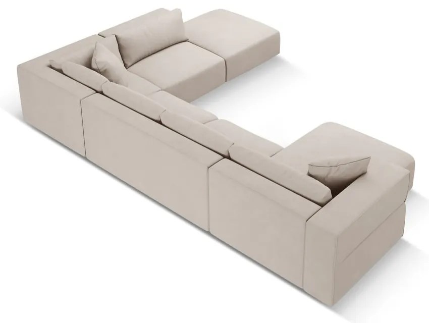 Бежов ъглов U-образен диван, десен ъгъл Esther – Milo Casa