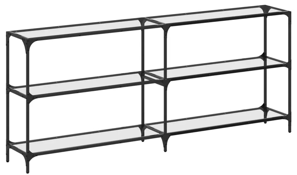 846034 vidaXL Конзолна маса с прозрачен стъклен плот 194,5x30x81 см стомана