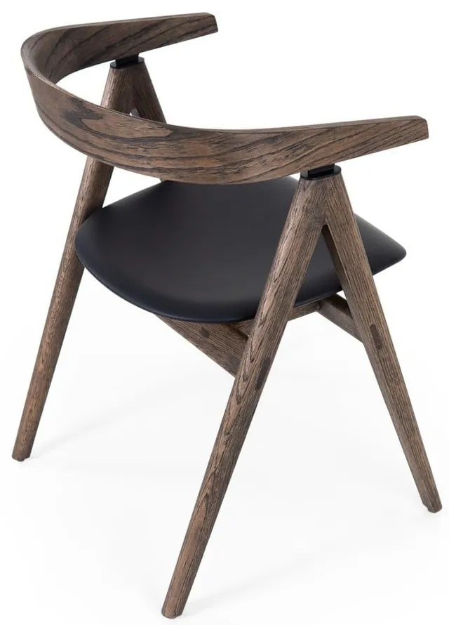 Черно-кафяв дъбов трапезен стол Ava - Gazzda