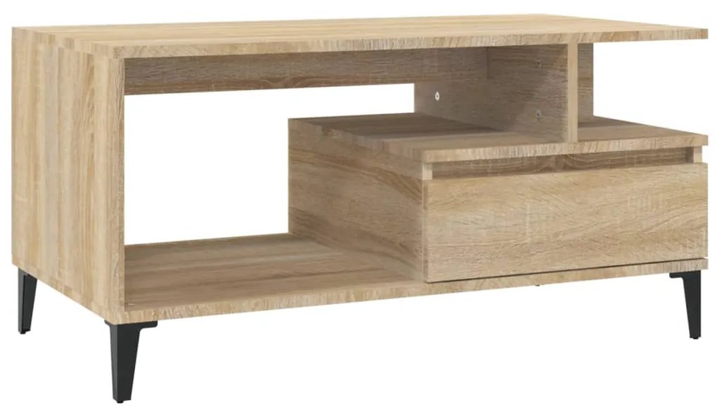 819623 vidaXL Кафе маса, дъб сонома, 90x49x45 см, инженерно дърво