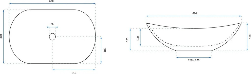 Умивалник за плот Rea Royal Ombre