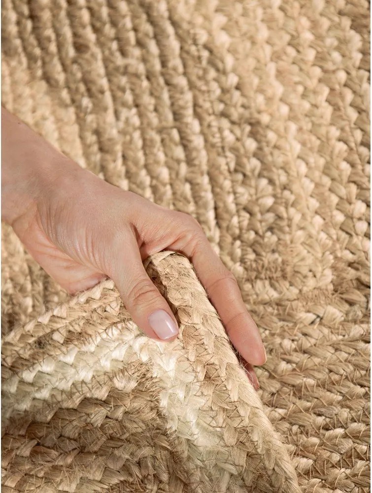 Кремав/в естествен цвят двустранен/ръчно изработен ютен килим 120x170 cm Jutta – Hanse Home