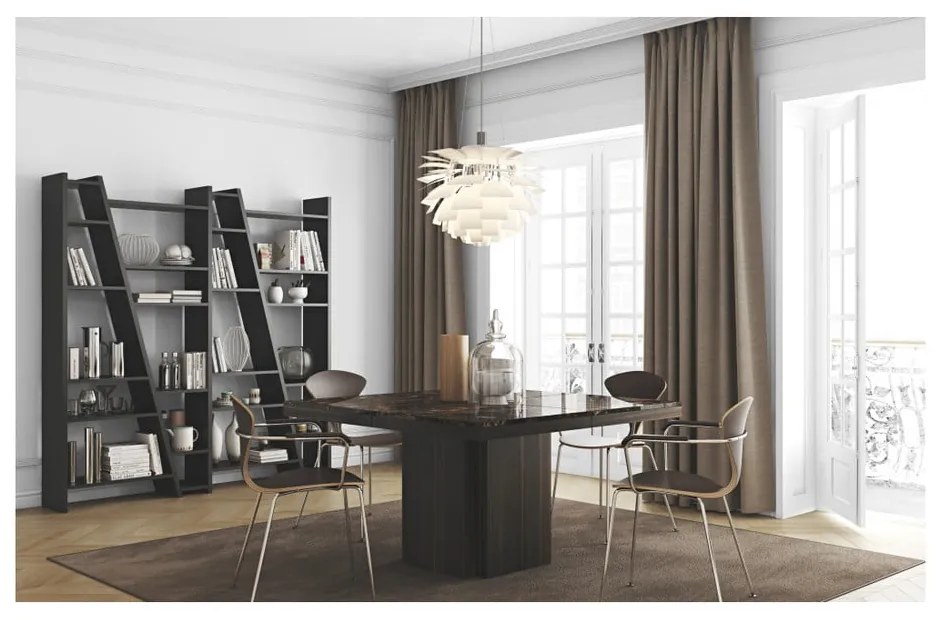 Черна етажерка за книги 190x195 cm Delta - TemaHome