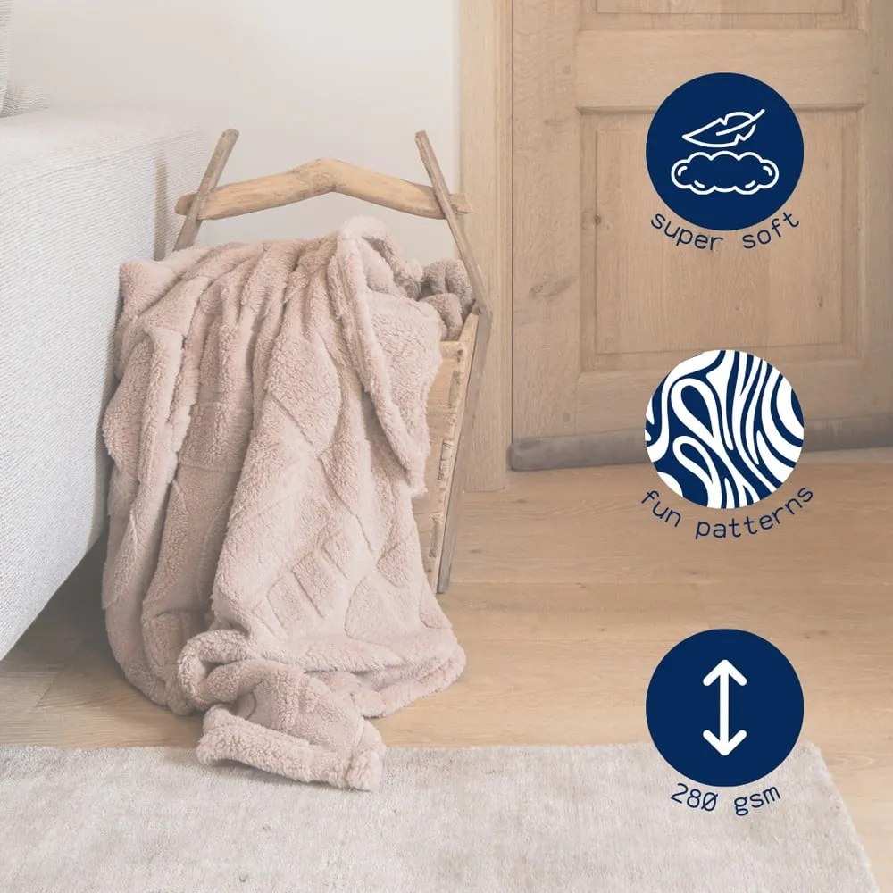 Синьо одеяло от микроплюш 150x200 cm Rena – Tiseco Home Studio