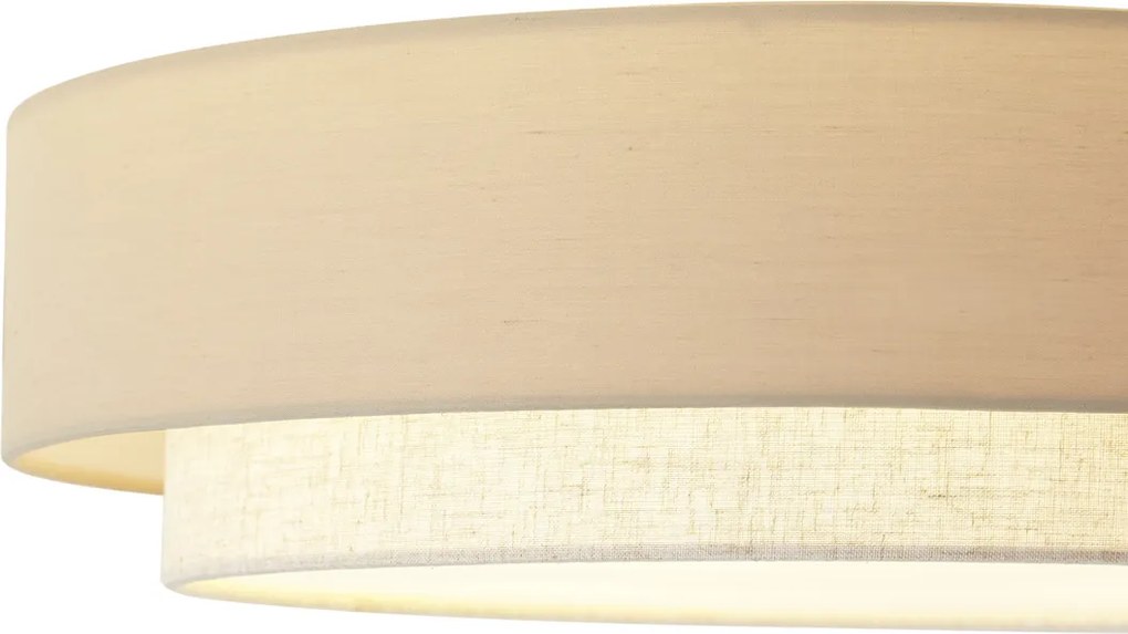 Модерна таванна лампа бежова 50 см 3-лампи - Drum Duo