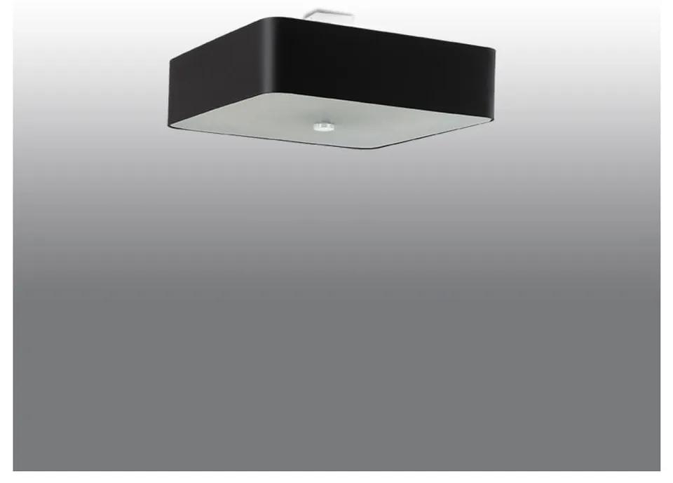 Черно осветително тяло за таван със стъклен абажур/с текстилен абажур 55x55 cm Kortez – Nice Lamps