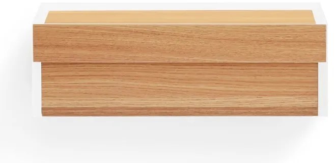 Бяло висящо нощно шкафче с дъбов плот Arista – Teulat