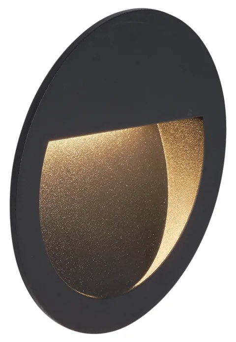 Модерна вградена стенна лампа черна с LED IP65 - Gem