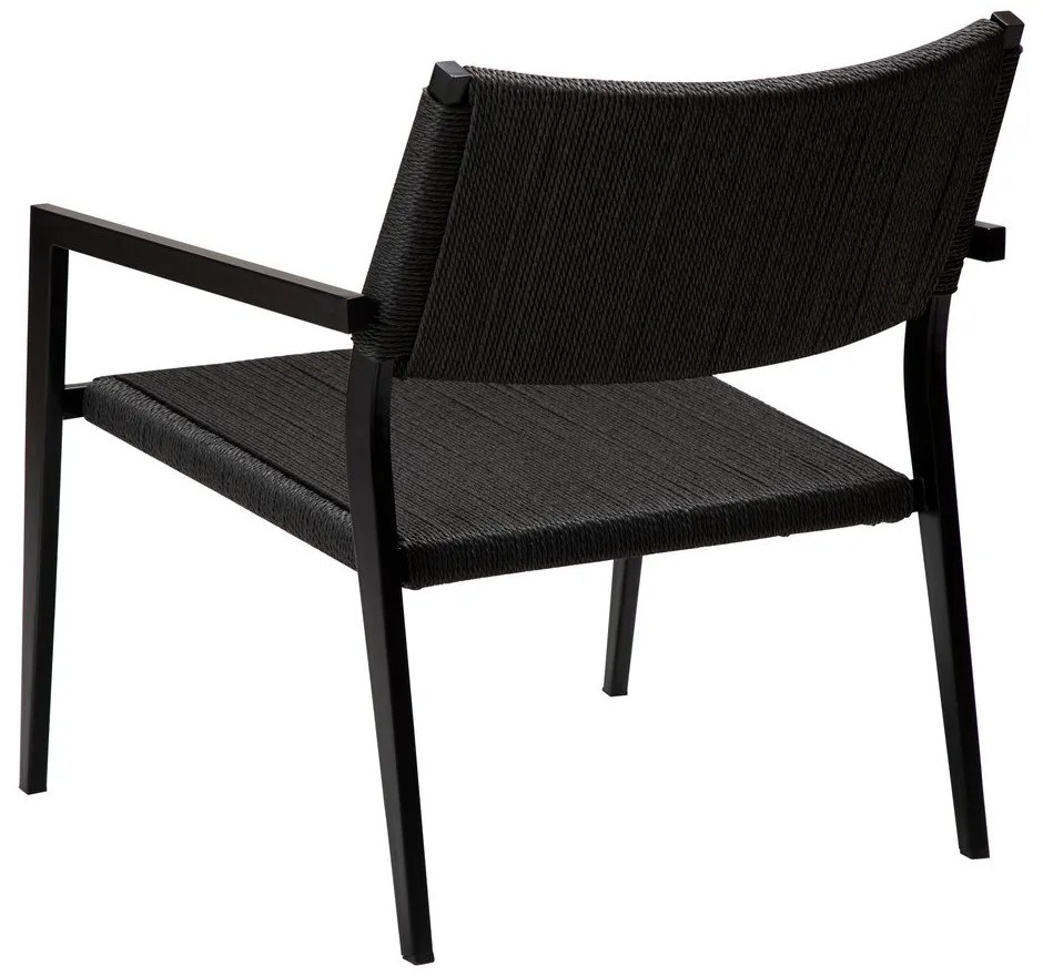 Черен фотьойл с тръстикова плетка Loop - DAN-FORM Denmark