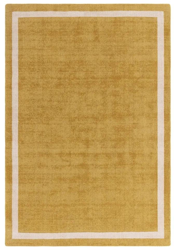 Ръчно изработен вълнен килим в цвят жълта охра 160x230 cm Albi – Asiatic Carpets