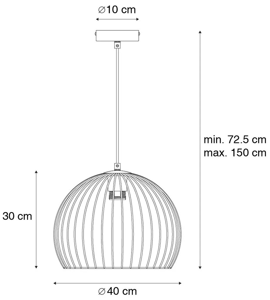 Модерна висяща лампа черна 40 см - Koopa