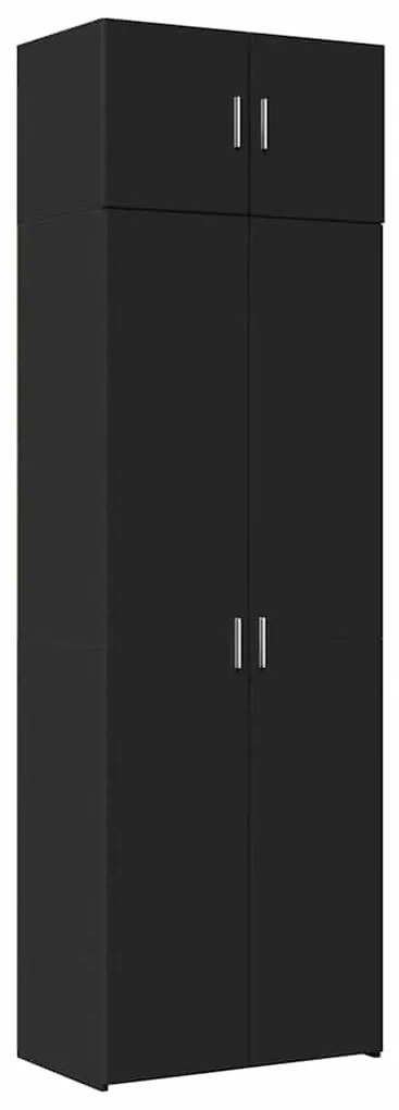 3281330 vidaXL Шкаф за съхранение, черен, 70x42,5x225 см, инженерно дърво