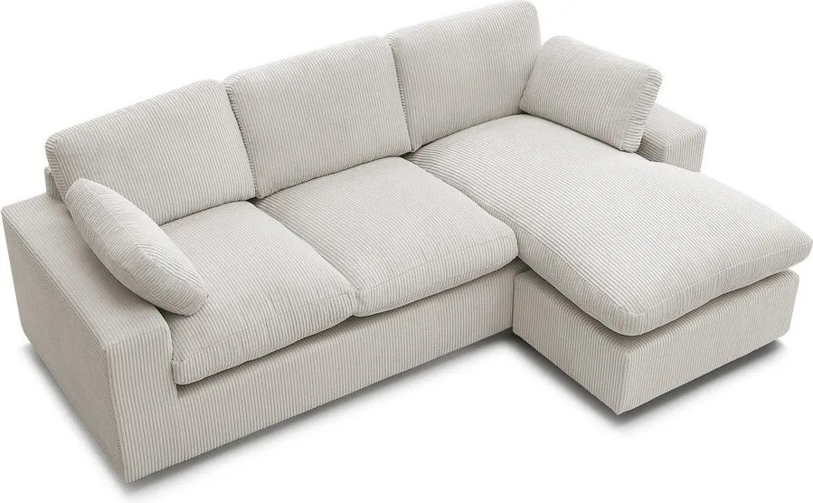 Бежов ъглов диван от рипсено кадифе Belair – Bobochic Paris