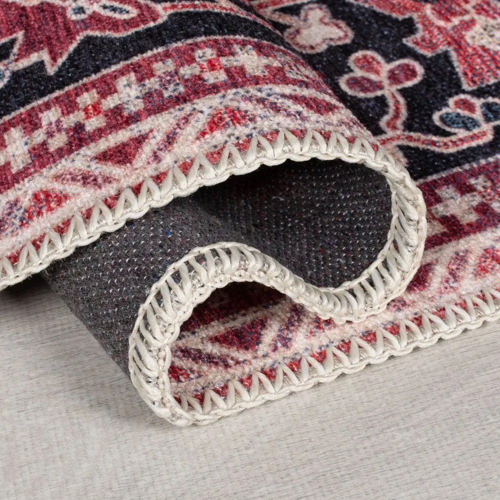 Килим в цвят бордо със смес от рециклирани влакна подходящ за пране 200x290 cm Windsor – Flair Rugs