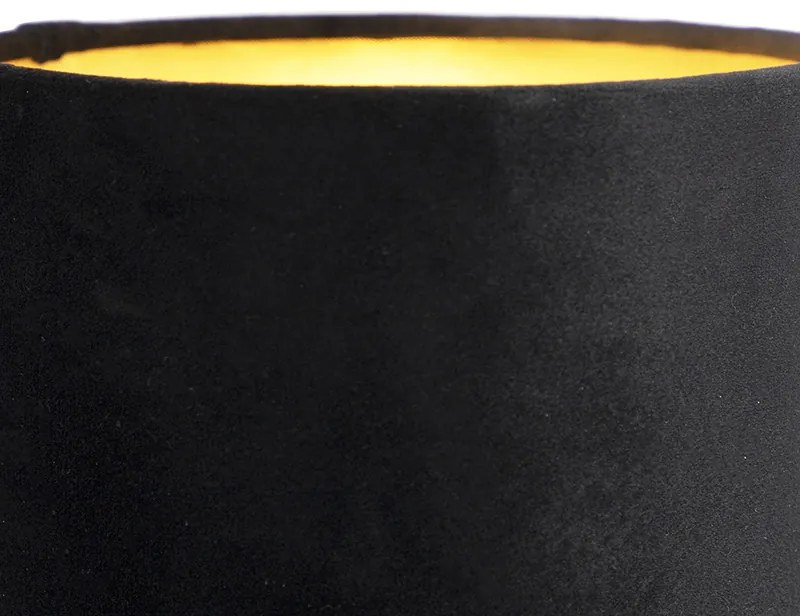 Интелигентна стенна лампа черна с кадифен абажур с Wi-Fi A60 - Stacca