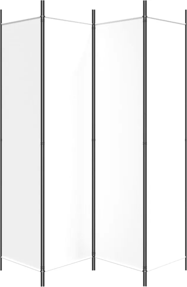 Параван за стая Walls, 4 панела, бял, 200x200 см, текстил