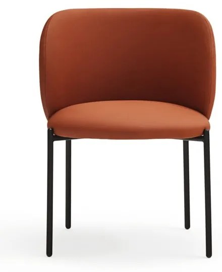 Оранжеви тапицирани трапезни столове в комплект 2 бр. Mogi – Teulat