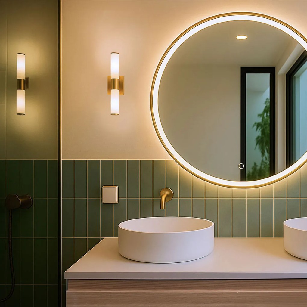 Модерна стенна лампа за баня златиста IP44 2-светлина - Bath