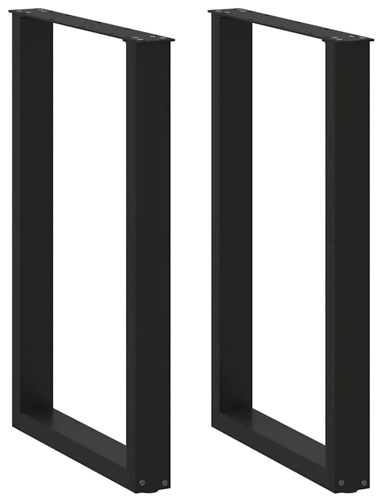 4013224 vidaXL Крака за бар маса, U-образни, 2 бр., черни, 60 x (90-91) см, стомана