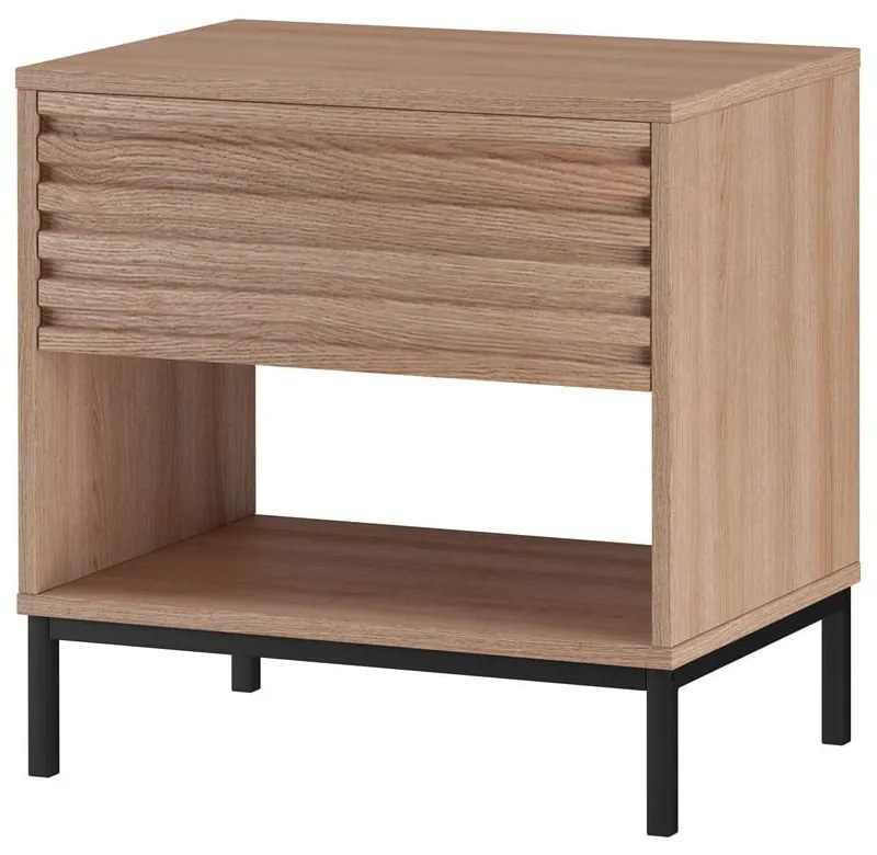 Нощно шкафче с дъбов плот в естествен цвят Celine – Støraa