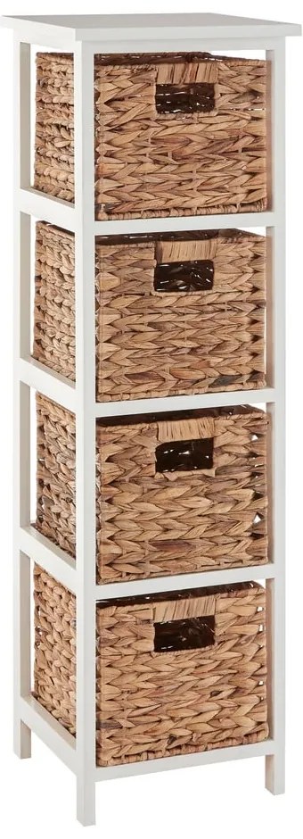 Шкаф за баня от масивна дървесина от павловния в бяло и натурално 32x100 cm Padstow - Premier Housewares