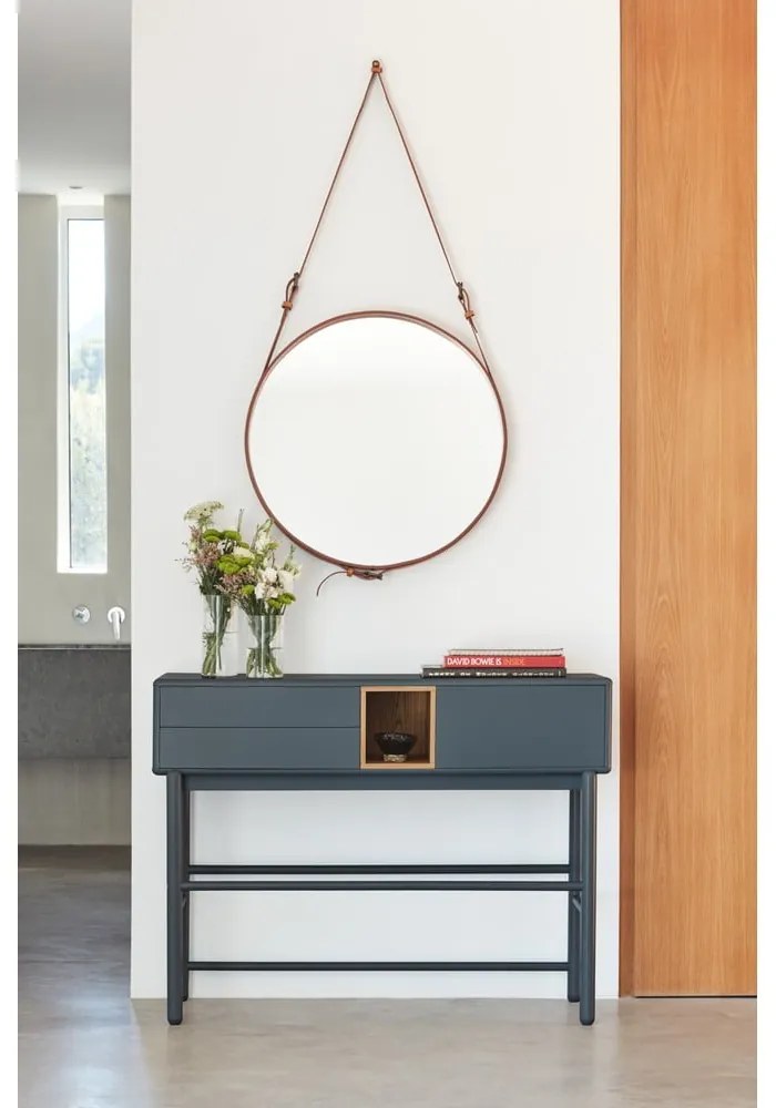 Тъмно сива конзолна маса 35x120 cm Corvo - Teulat