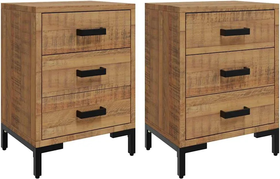 3120340 vidaXL Нощни шкафчета, 2 бр, 40x30x55 см, борово дърво масив