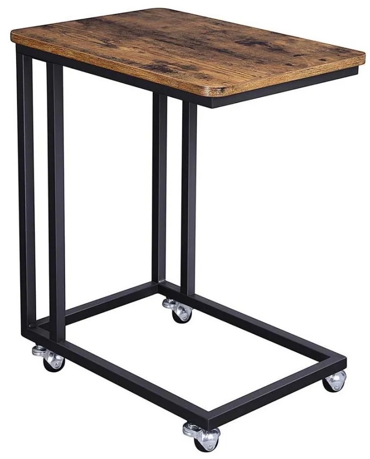 Подвижна странична маса ELDUR, кафява/черна